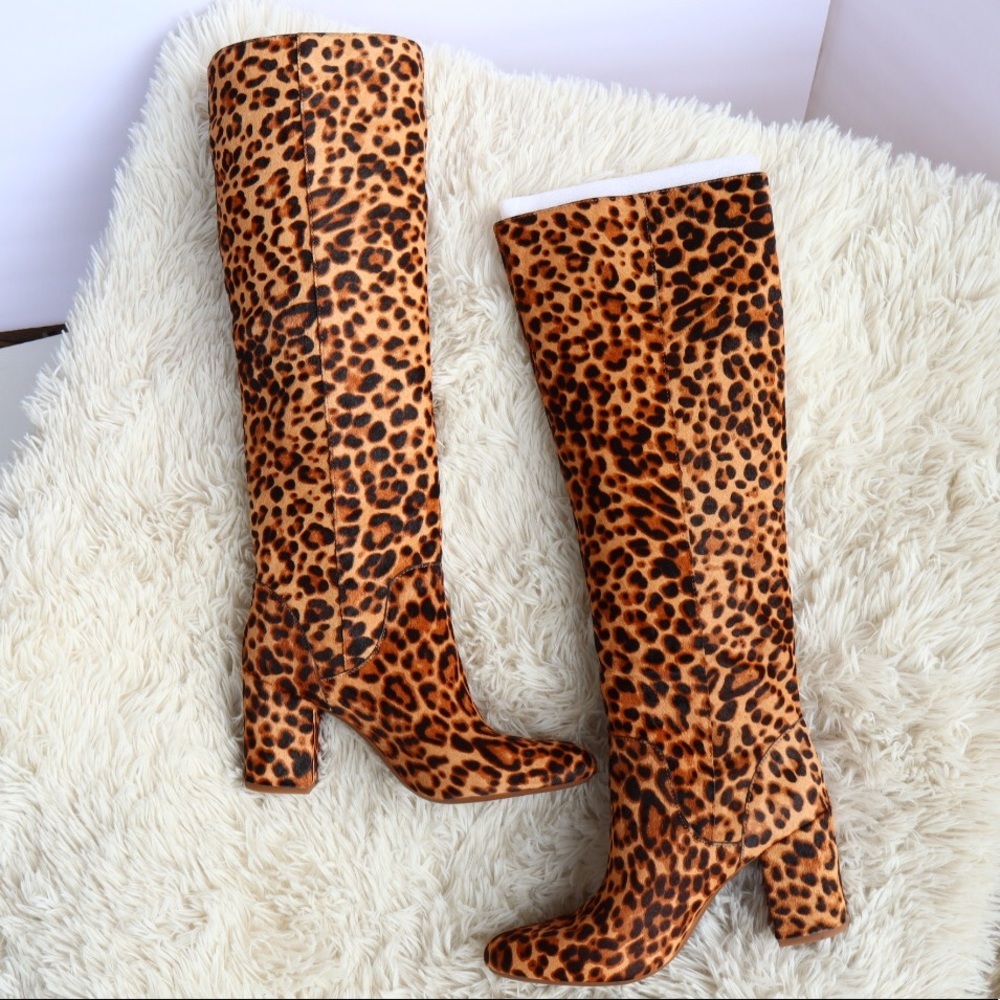 Gianni Bini Jellenia Leopard Print Haircalf Boots - Picture 6 of 14
